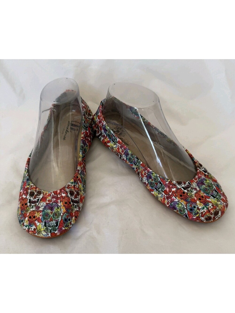 The Storehouse Flats Watercolor Sugar Skull Size 7 Foldable Leather